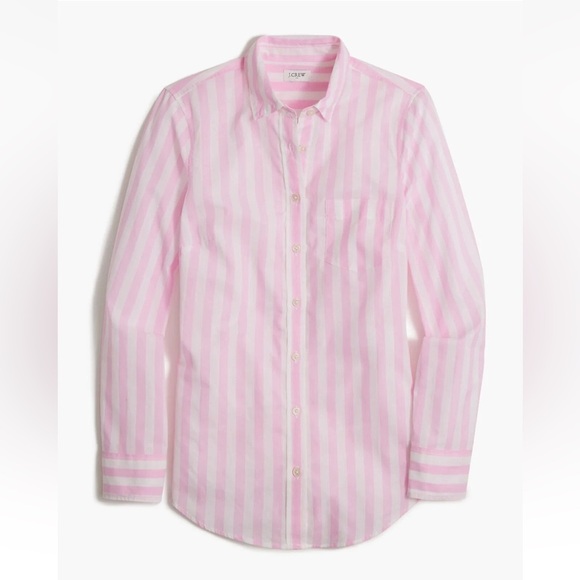 J.Crew Gingham Lightweight Button Shirt Size Medium Stripe Pink White - Picture 4 of 12
